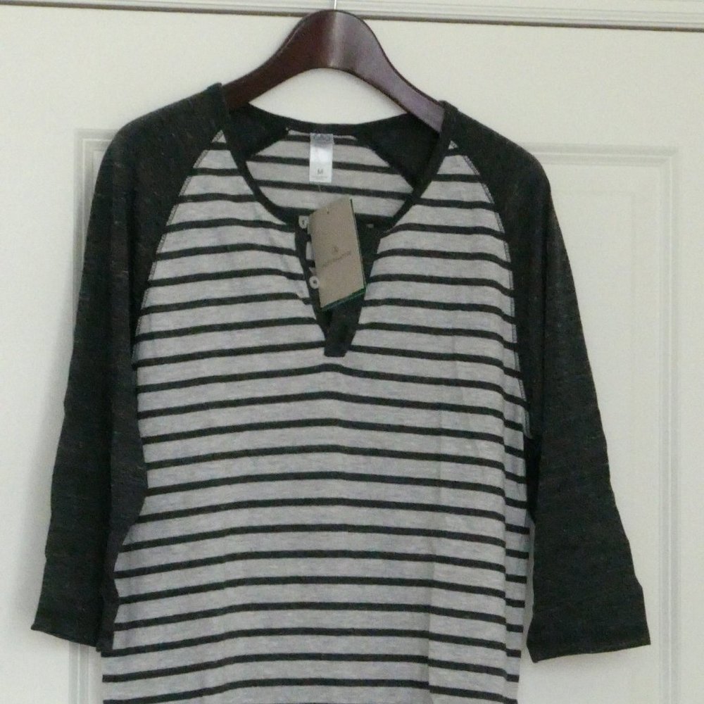 Alternative Apparel 3/4 Sleeve Raglan Blk/Wht